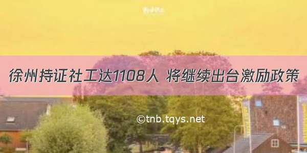 徐州持证社工达1108人 将继续出台激励政策