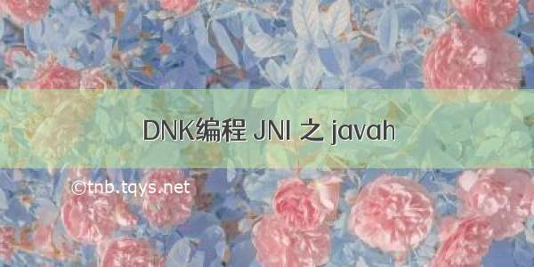 DNK编程 JNI 之 javah