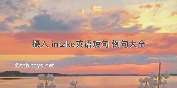 摄入 intake英语短句 例句大全