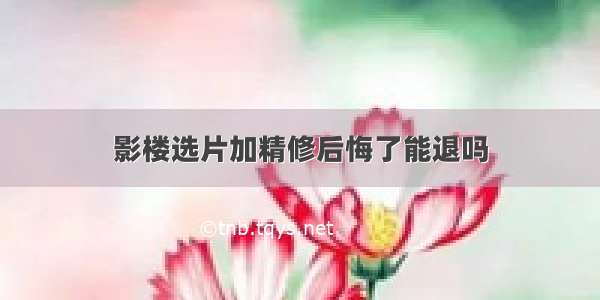 影楼选片加精修后悔了能退吗