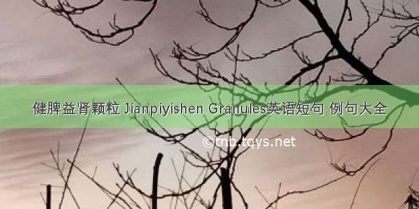 健脾益肾颗粒 Jianpiyishen Granules英语短句 例句大全