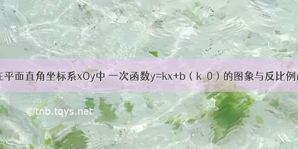 如图 已知在平面直角坐标系xOy中 一次函数y=kx+b（k≠0）的图象与反比例函数y=（m≠