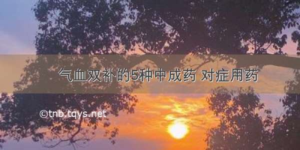 ​气血双补的5种中成药 对症用药