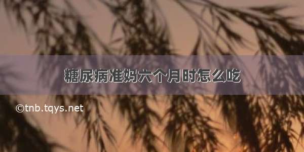 糖尿病准妈六个月时怎么吃