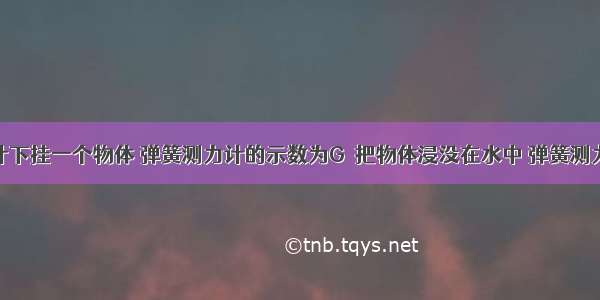 弹簧测力计下挂一个物体 弹簧测力计的示数为G．把物体浸没在水中 弹簧测力计的示数