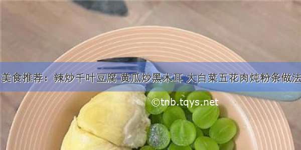 美食推荐：辣炒千叶豆腐 黄瓜炒黑木耳 大白菜五花肉炖粉条做法