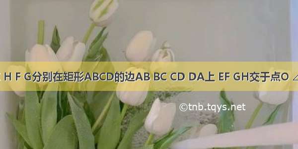 已知点E H F G分别在矩形ABCD的边AB BC CD DA上 EF GH交于点O ∠FOH=9