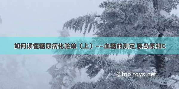 如何读懂糖尿病化验单（上）——血糖的测定 胰岛素和C