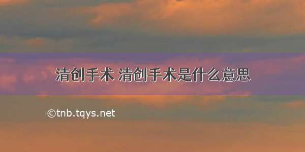 清创手术 清创手术是什么意思