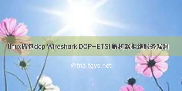 linux抓包dcp Wireshark DCP-ETSI 解析器拒绝服务漏洞