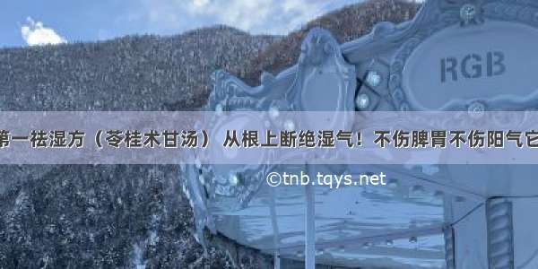 千古第一祛湿方（苓桂术甘汤） 从根上断绝湿气！不伤脾胃不伤阳气它是——