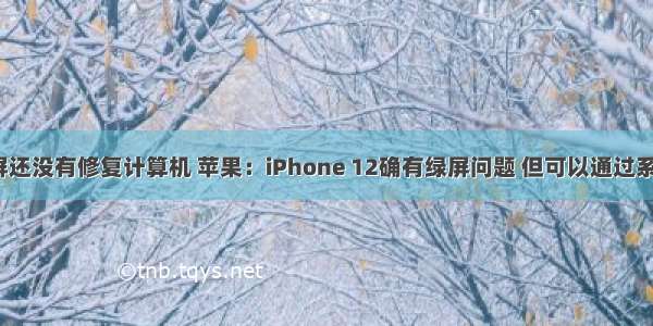 iphone绿屏还没有修复计算机 苹果：iPhone 12确有绿屏问题 但可以通过系统升级来修