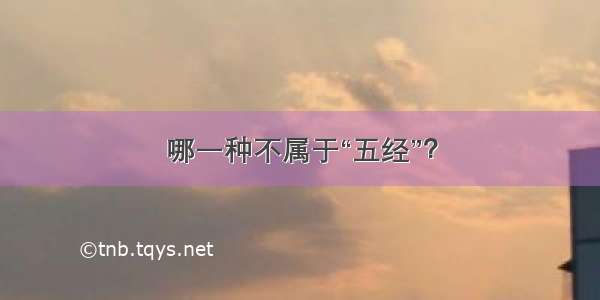 哪一种不属于“五经”？