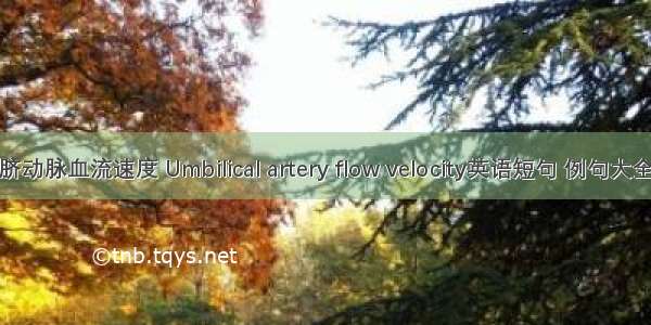 脐动脉血流速度 Umbilical artery flow velocity英语短句 例句大全