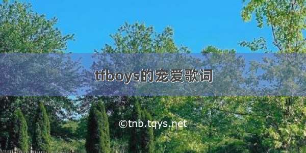 tfboys的宠爱歌词