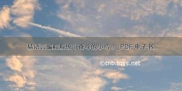 易语言编程系统（奋斗的小鸟）_PDF 电子书