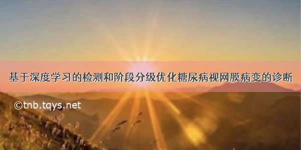 基于深度学习的检测和阶段分级优化糖尿病视网膜病变的诊断