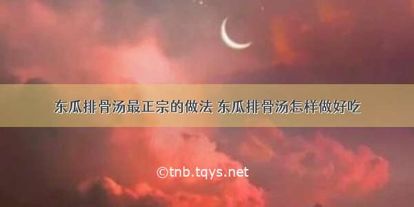 东瓜排骨汤最正宗的做法 东瓜排骨汤怎样做好吃