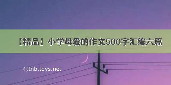 【精品】小学母爱的作文500字汇编六篇