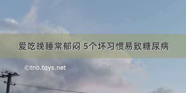 爱吃晚睡常郁闷 5个坏习惯易致糖尿病