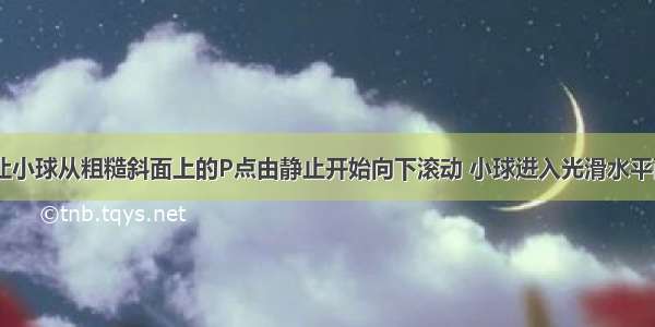 如图所示 让小球从粗糙斜面上的P点由静止开始向下滚动 小球进入光滑水平面上后又与