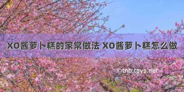 XO酱萝卜糕的家常做法 XO酱萝卜糕怎么做