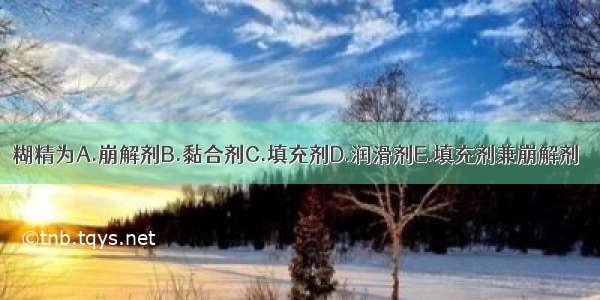 糊精为A.崩解剂B.黏合剂C.填充剂D.润滑剂E.填充剂兼崩解剂