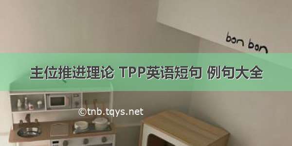 主位推进理论 TPP英语短句 例句大全