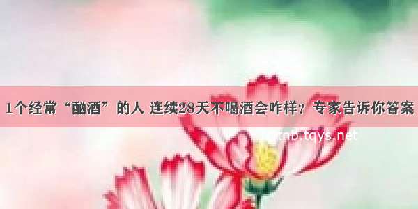 1个经常“酗酒”的人 连续28天不喝酒会咋样？专家告诉你答案