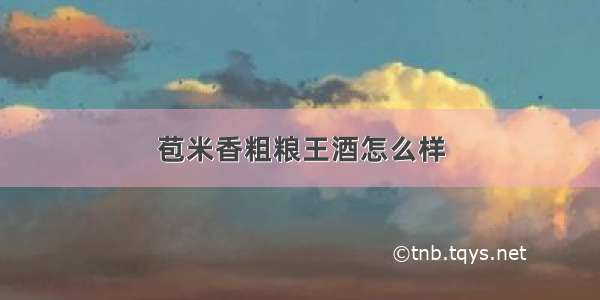 苞米香粗粮王酒怎么样