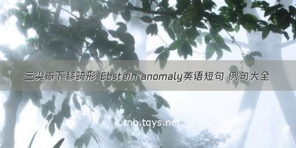 三尖瓣下移畸形 Ebstein anomaly英语短句 例句大全