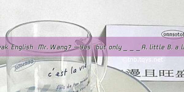 —Can you speak English  Mr. Wang？—Yes  but only＿＿＿A. little B. a little C. a lot