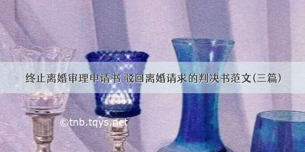 终止离婚审理申请书 驳回离婚请求的判决书范文(三篇)