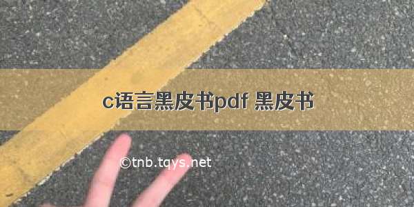 c语言黑皮书pdf 黑皮书