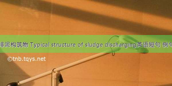 典型排泥构筑物 Typical structure of sludge discharging英语短句 例句大全