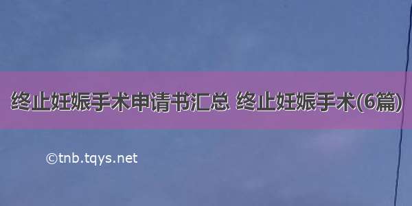 终止妊娠手术申请书汇总 终止妊娠手术(6篇)