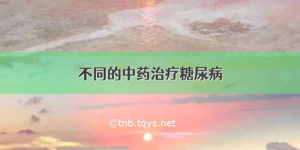 不同的中药治疗糖尿病