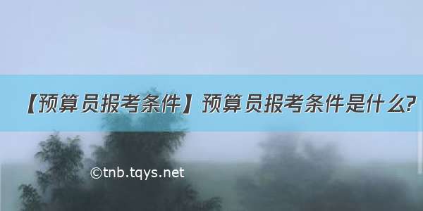 【预算员报考条件】预算员报考条件是什么?