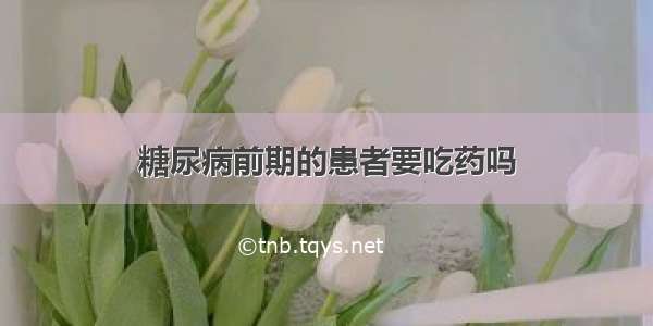 糖尿病前期的患者要吃药吗