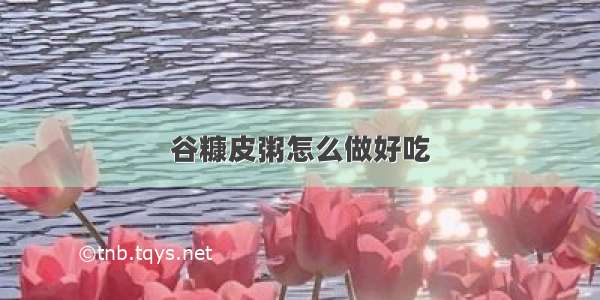 谷糠皮粥怎么做好吃