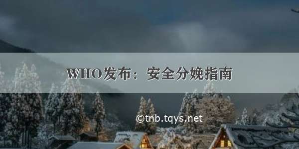 WHO发布：安全分娩指南