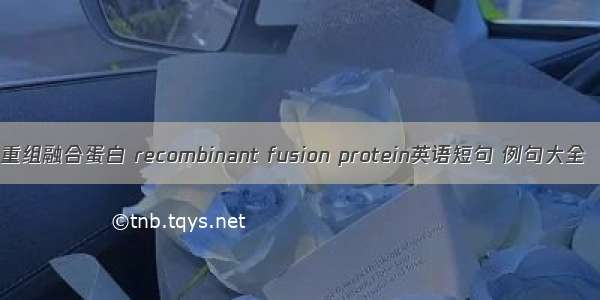 重组融合蛋白 recombinant fusion protein英语短句 例句大全