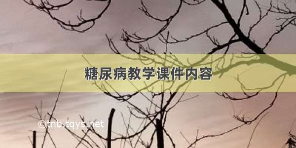 糖尿病教学课件内容