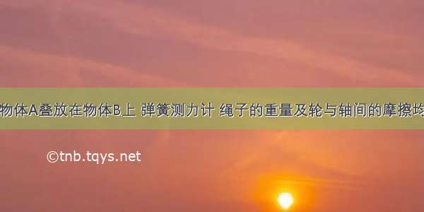 如图所示 物体A叠放在物体B上 弹簧测力计 绳子的重量及轮与轴间的摩擦均忽略不计 