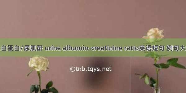 尿白蛋白/尿肌酐 urine albumin-creatinine ratio英语短句 例句大全