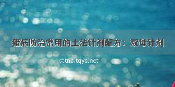 猪病防治常用的土法针剂配方：双母针剂