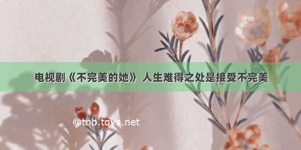 电视剧《不完美的她》 人生难得之处是接受不完美