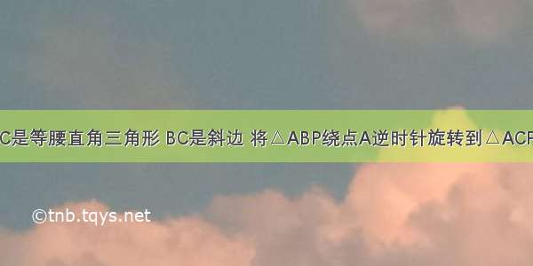 如图 △ABC是等腰直角三角形 BC是斜边 将△ABP绕点A逆时针旋转到△ACP′的位置 如