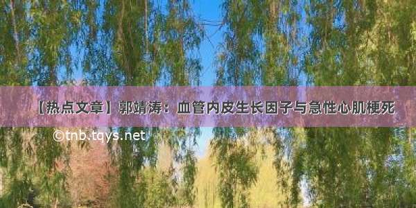 【热点文章】郭靖涛：血管内皮生长因子与急性心肌梗死