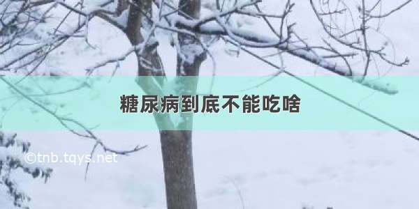 糖尿病到底不能吃啥